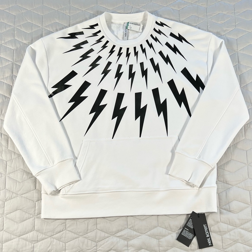 ⚡️NEIL BARRETT SS21 FAIR ISLE THUNDERBOLT CREWNECK SWEATSHIRT⚡️